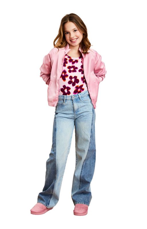 2 tone wide leg jean