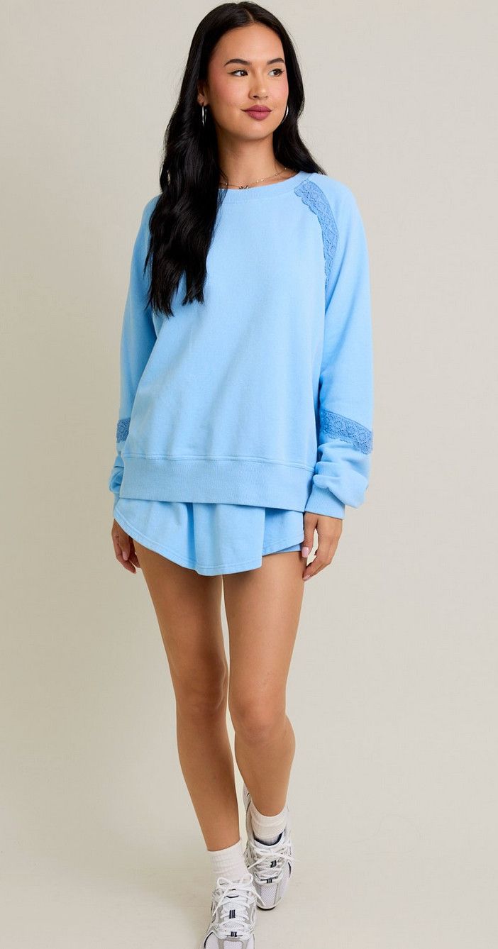 revival lace set- light blue