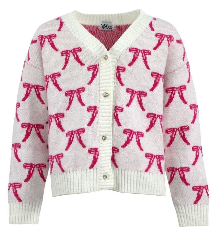 pretty in pink bow cardigan