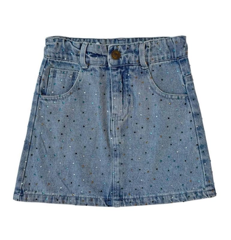 rainbow sparkle denim skirt