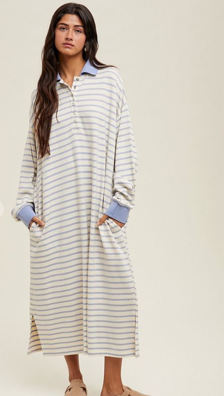 rachel polo dress- sky