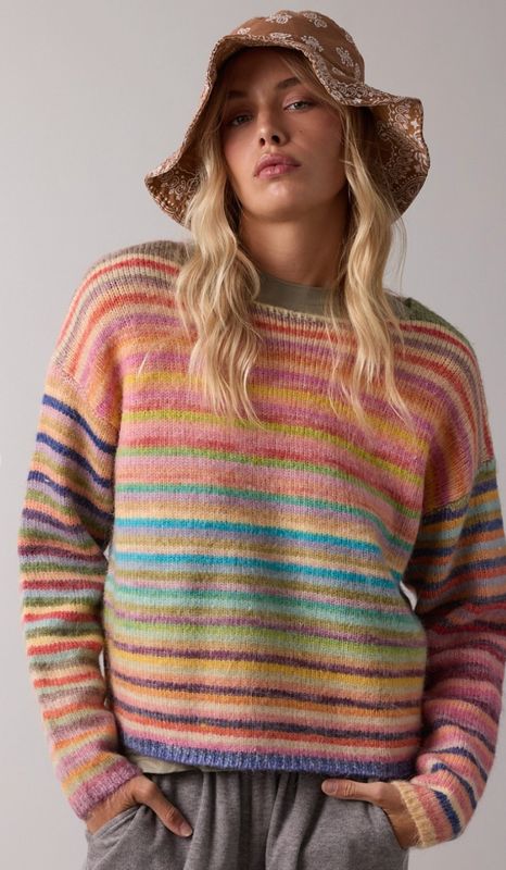 rainbow sweater- sky/purple