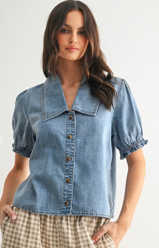 denim blouse top