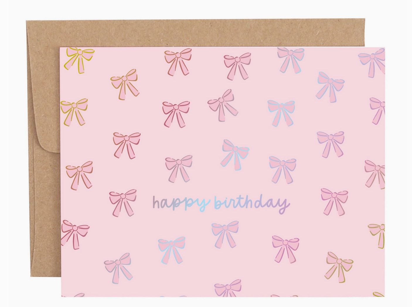 birthday pink coquette bows card