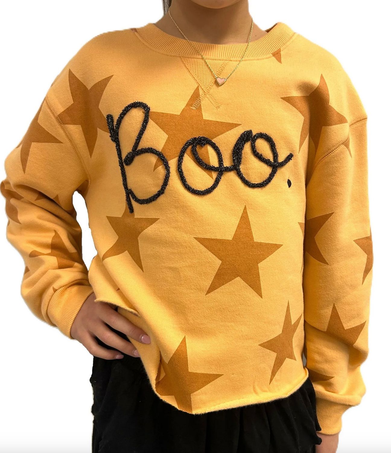 boo tinsel sweatshirt