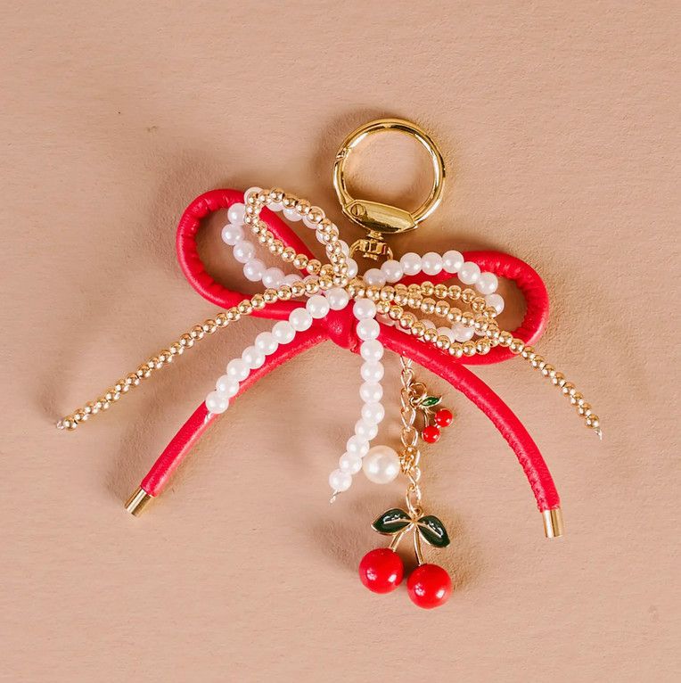 layered bows bag charm