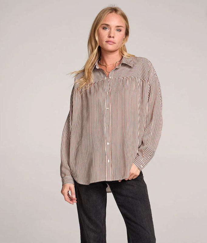 isadora top- chocolate stripes