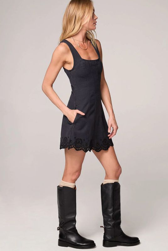 miramar mini dress- washed blk