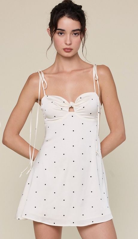 dotty mini dress- white