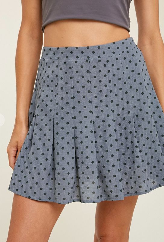 polka dot mini skirt- blue
