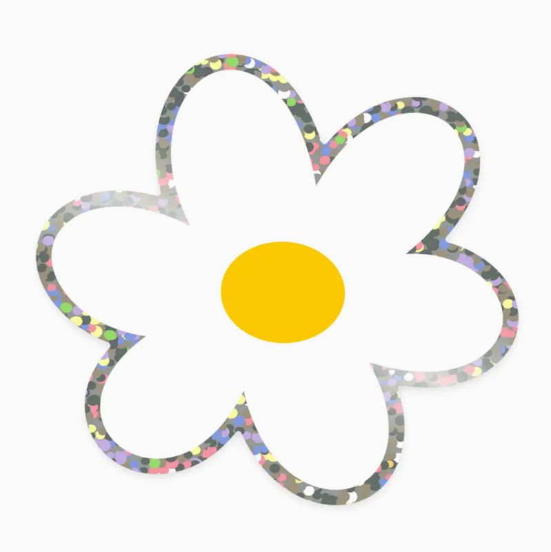 glitter daisy sticker