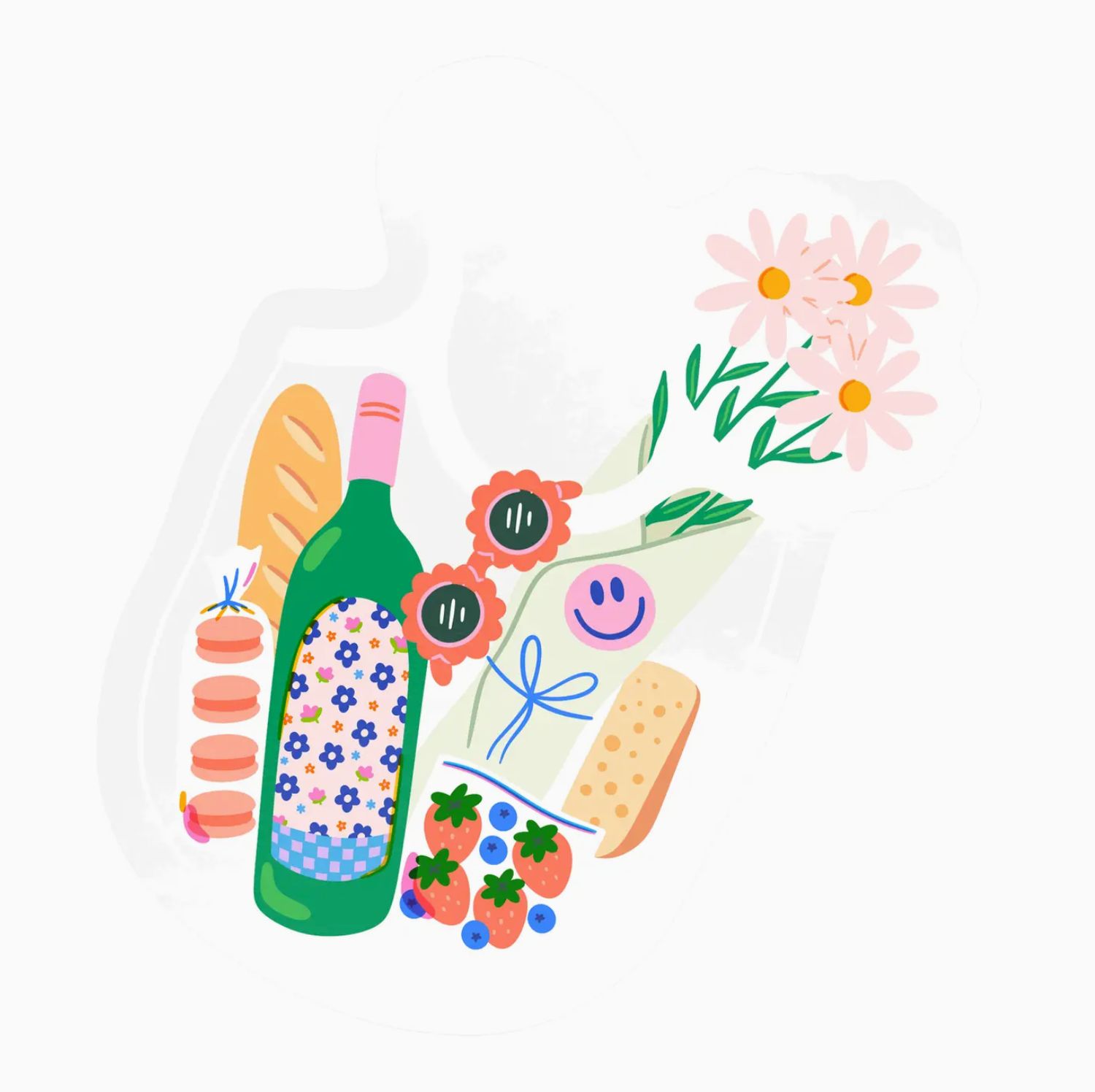 farmer&#39;s market picnic sticker