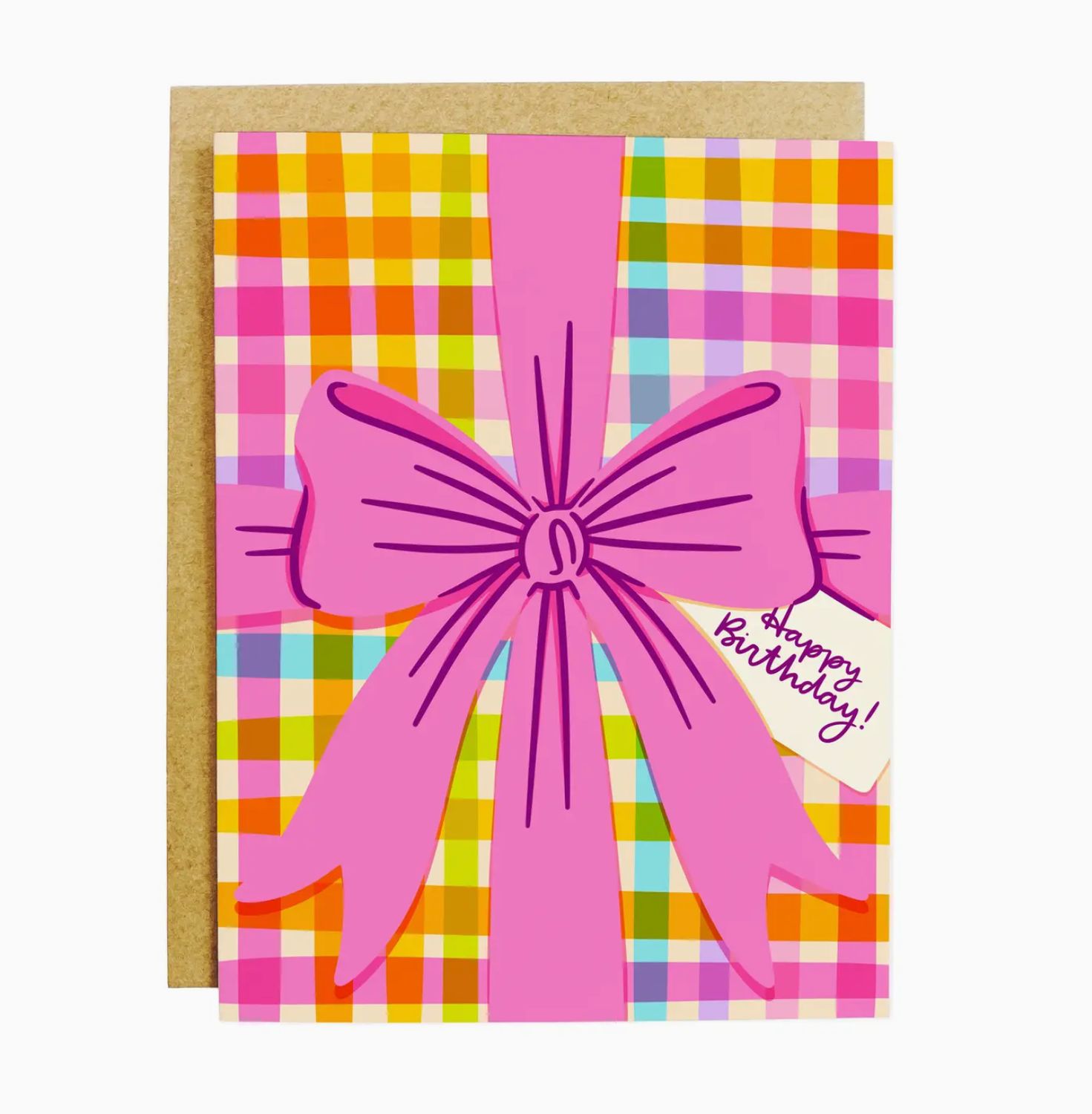 happy birthday gift bow card