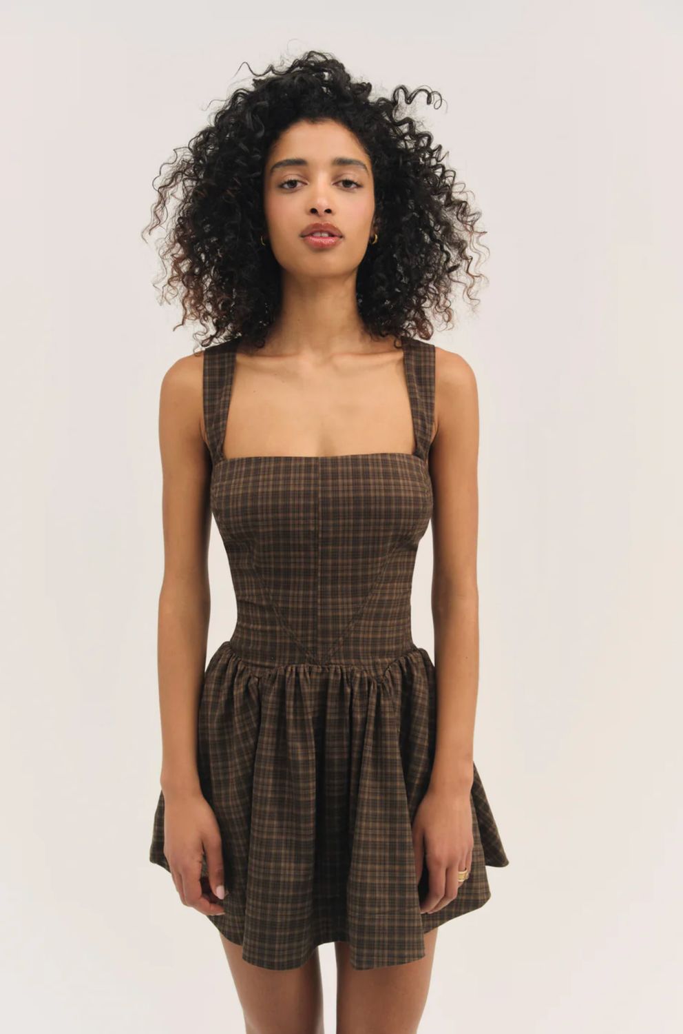 ginny mini dress- brown