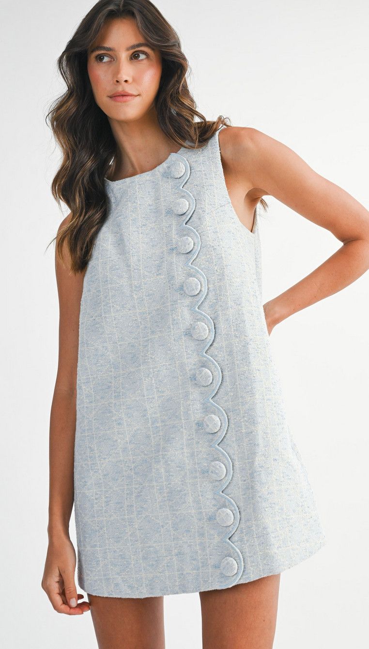 davi tweed button dress
