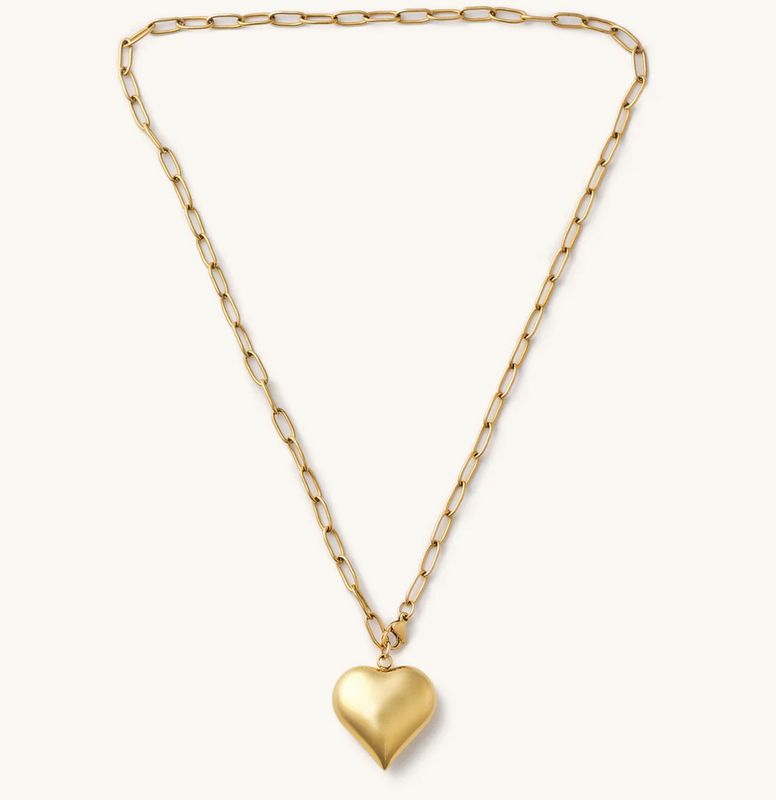 bubble heart chain necklace