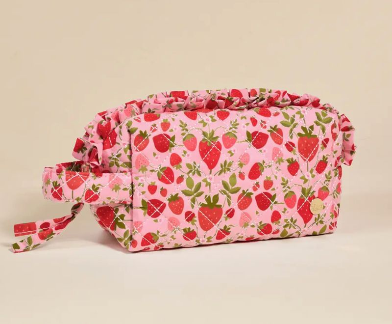 quilted cosmetic pouch
