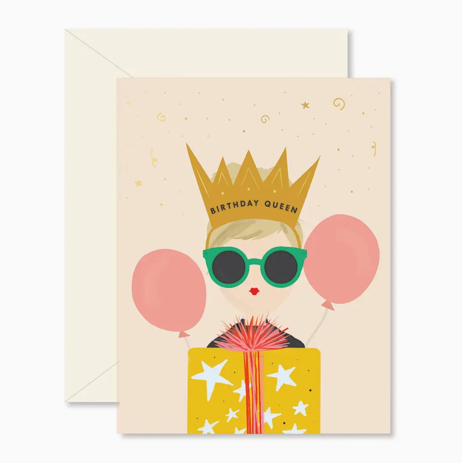 birthday queen blonde card