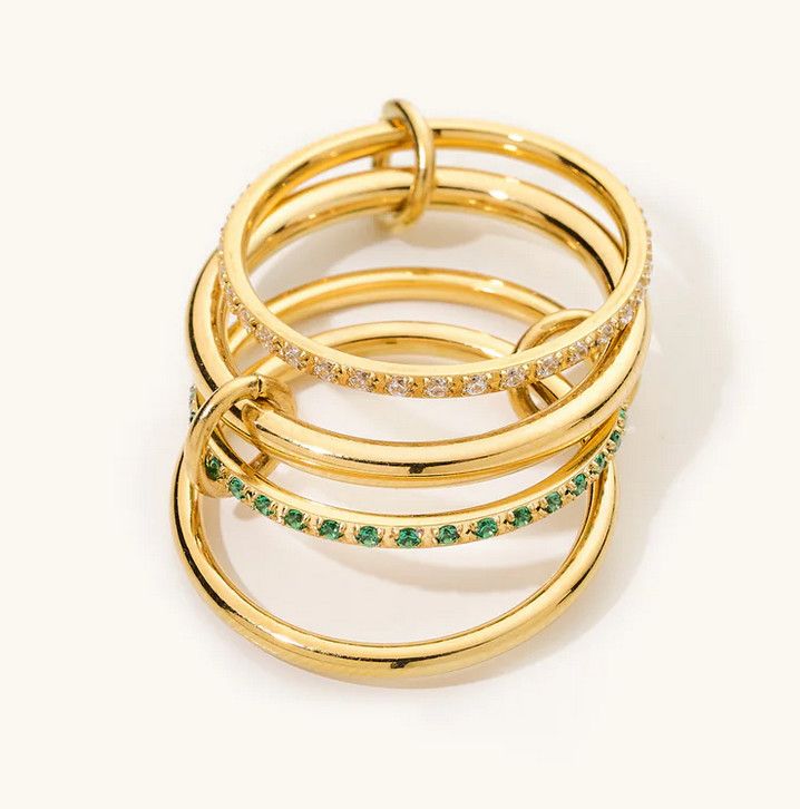 madelyn emerald stacked ring