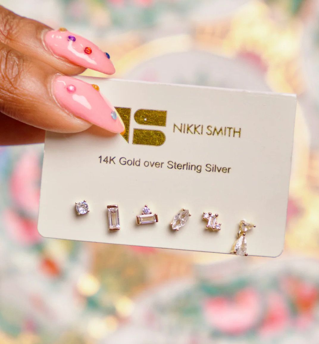 crystal stud earrings set