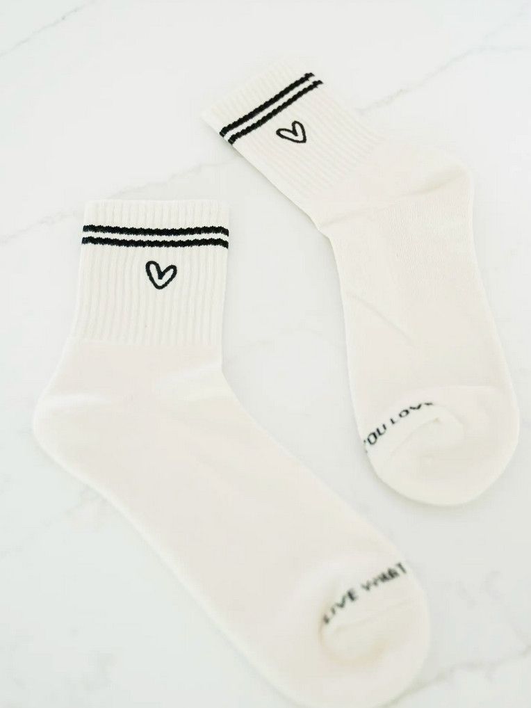 shortie socks heart
