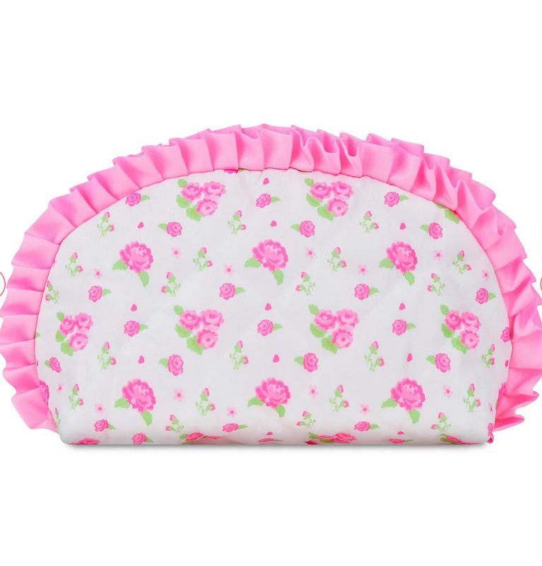 pretty in pink oval cosmetic bag