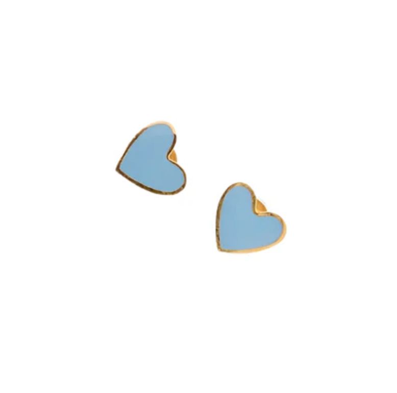 enamel heart studs