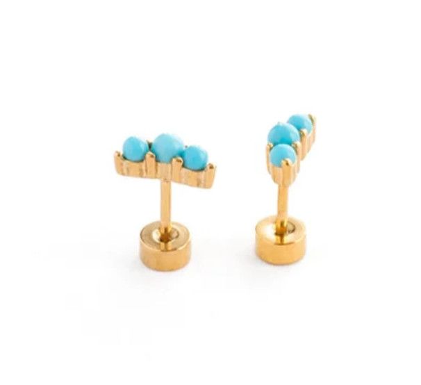 turquoise bar studs