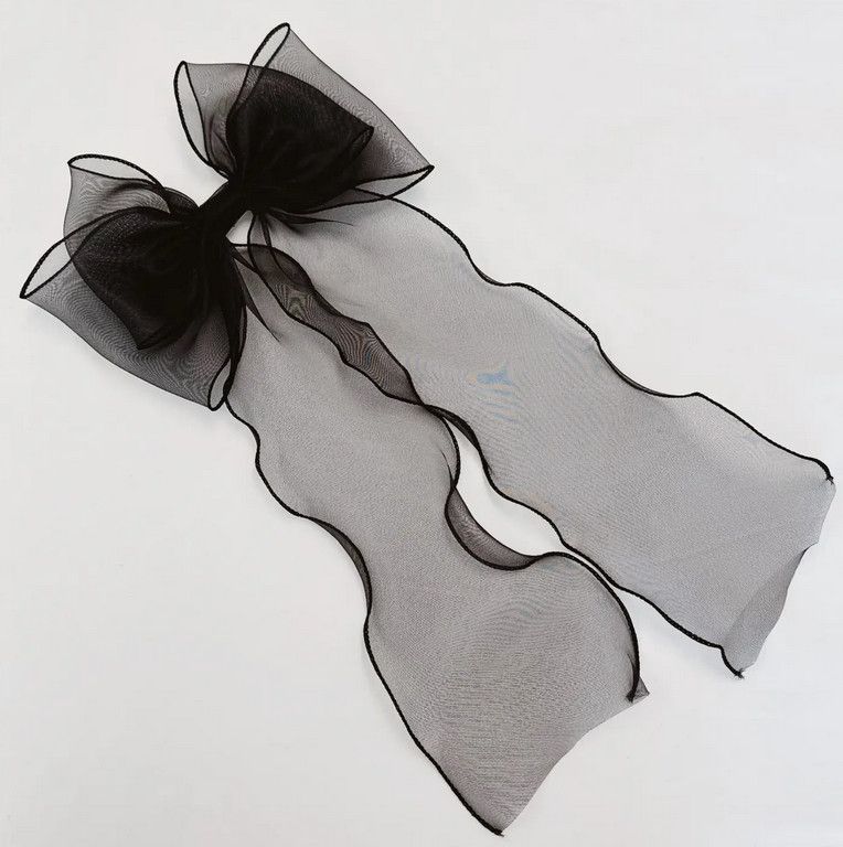 sheer silky statement bow