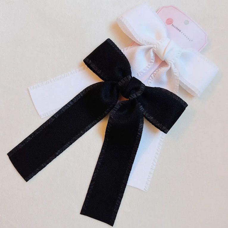 lovely edges bow set- black/white