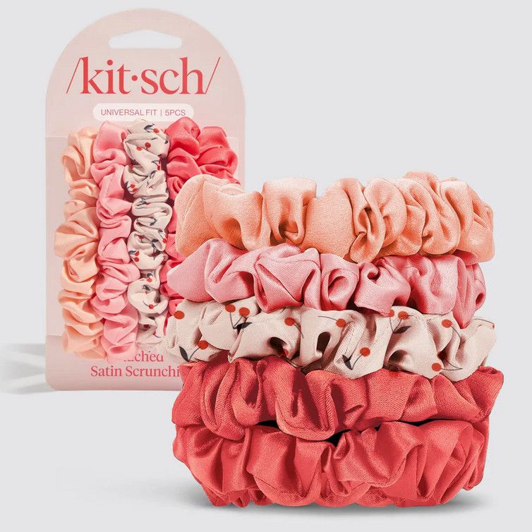 ruched satin scrunchies 5 pc