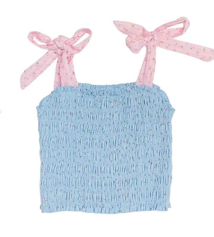 smocked tiny floral top