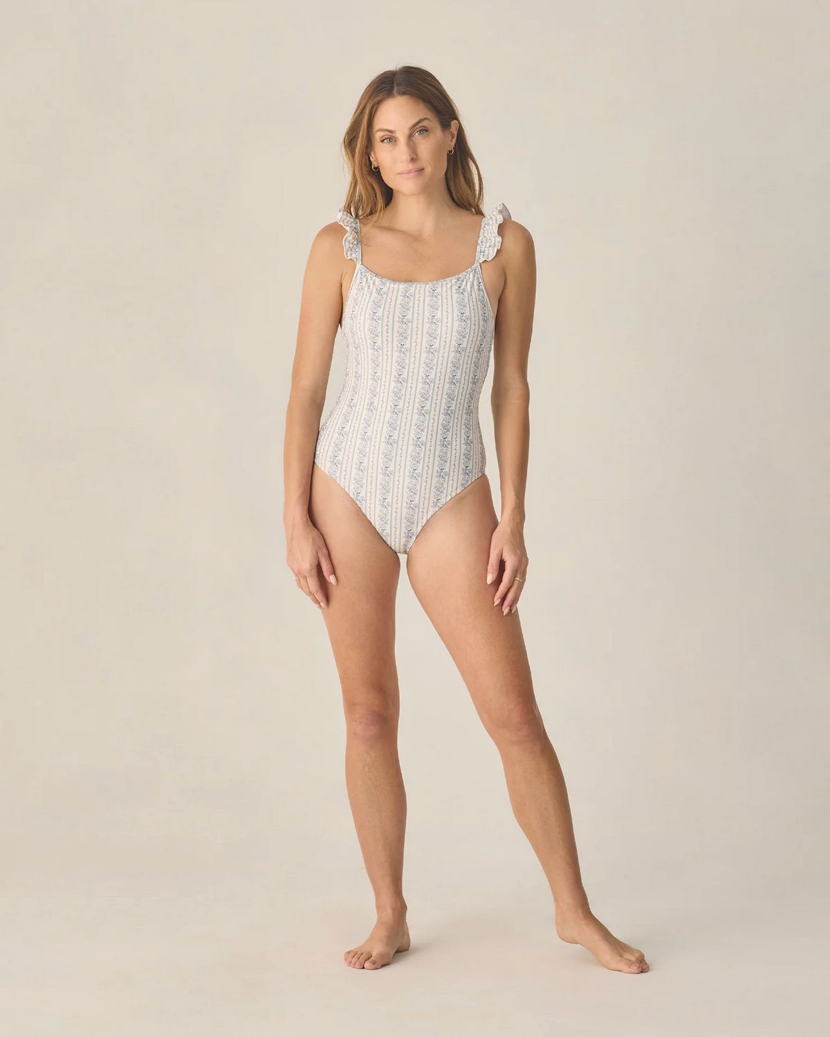 sky one-piece- blue floral