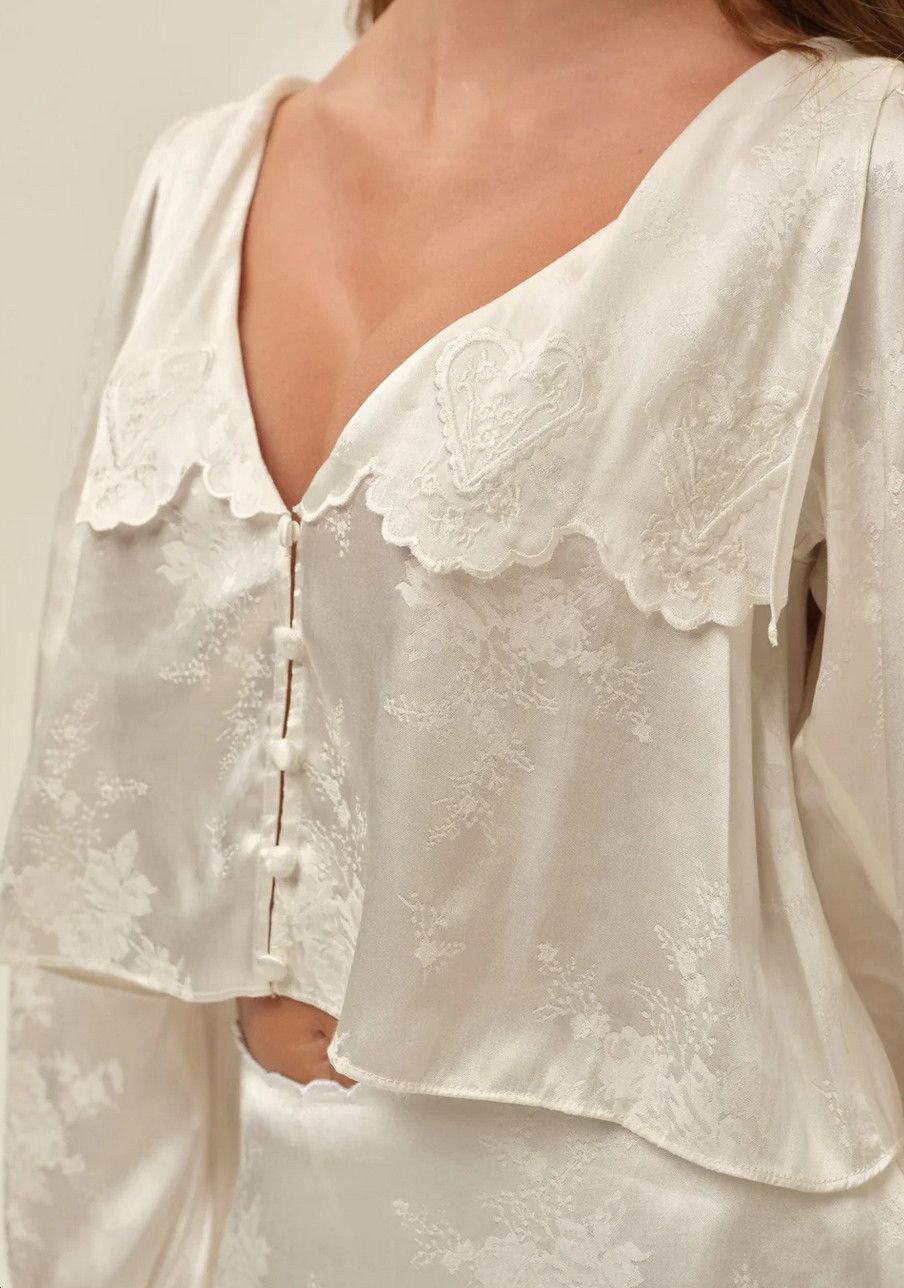 locked hearts top- white