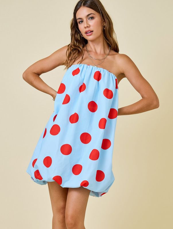 blvd grove dress- blue/red