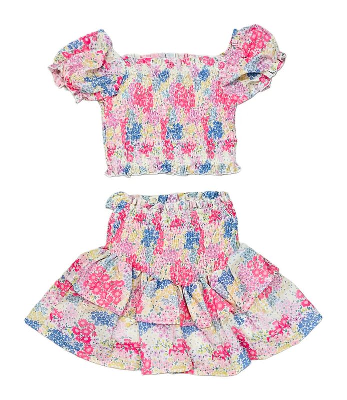 blooming ditzy smocked skirt set