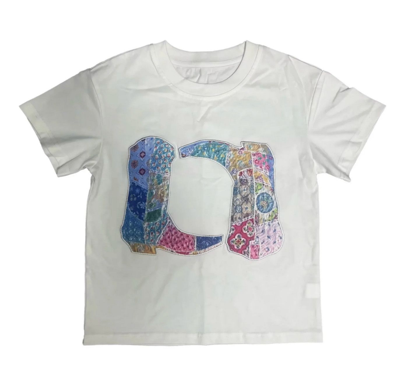 patchwork boots tee