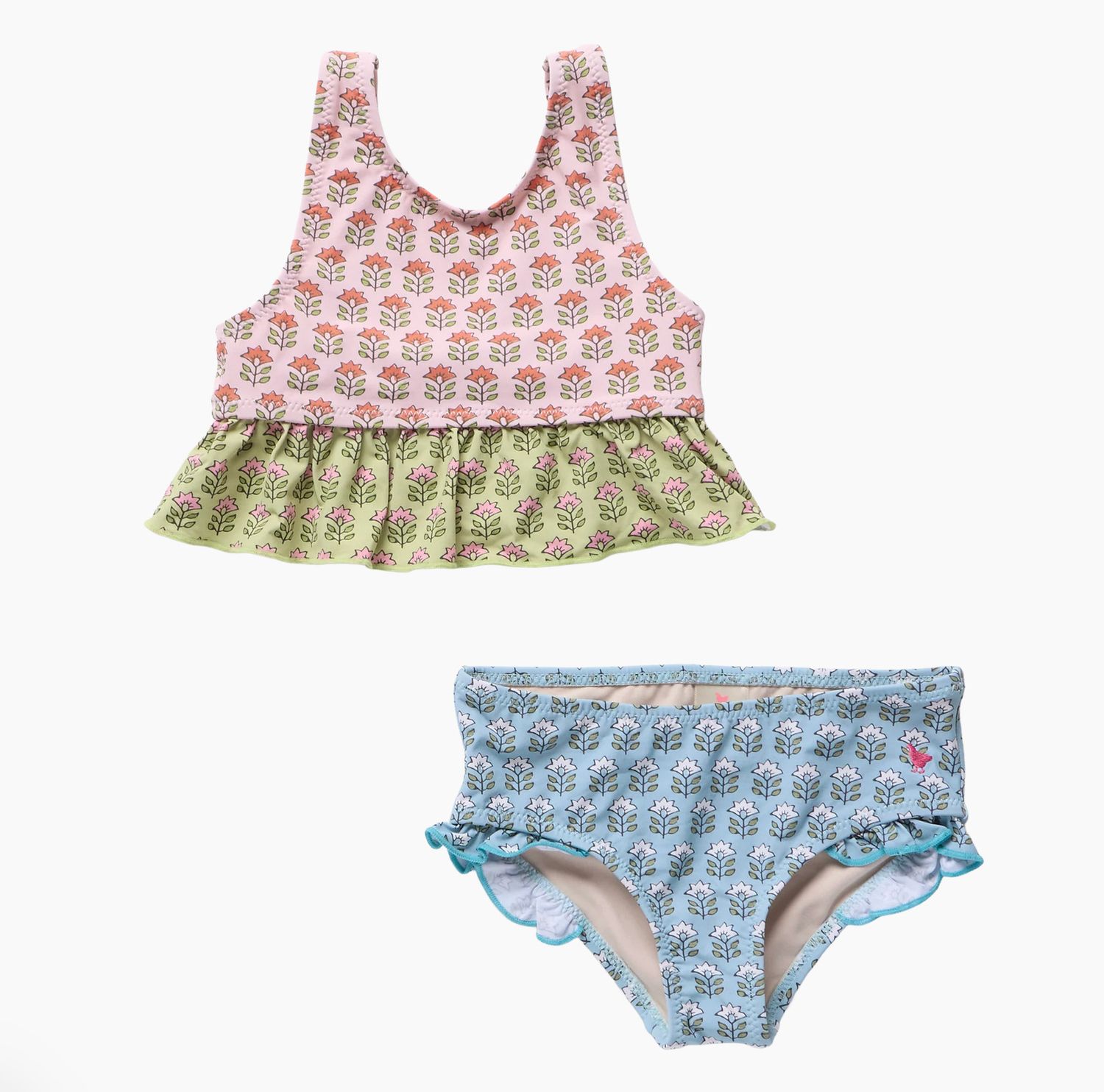 palmer tankini- multi prairie block print