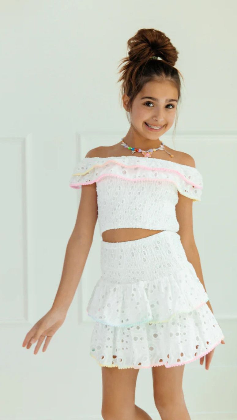 rainbow fancy eyelet set