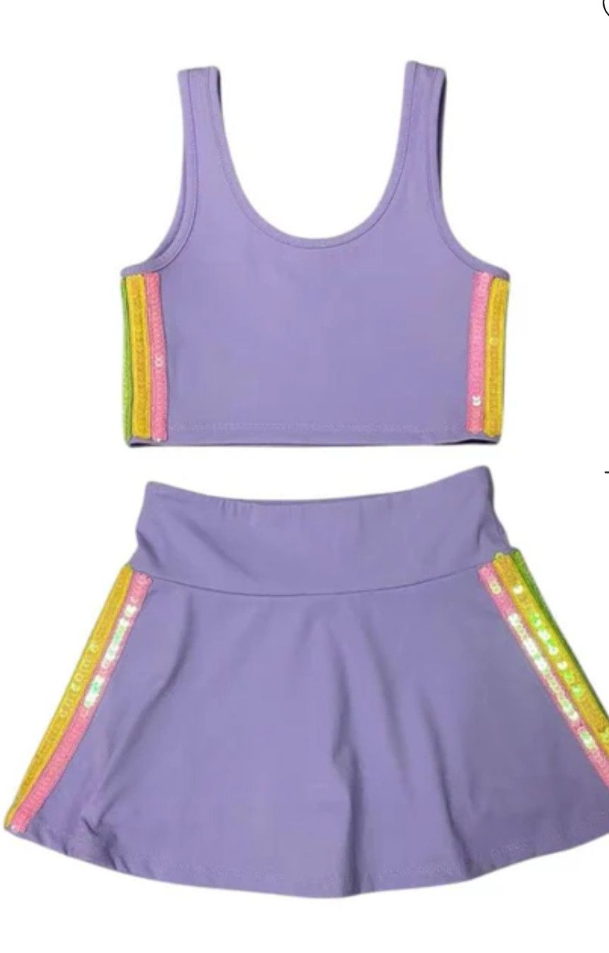 rainbow sequin tennis set