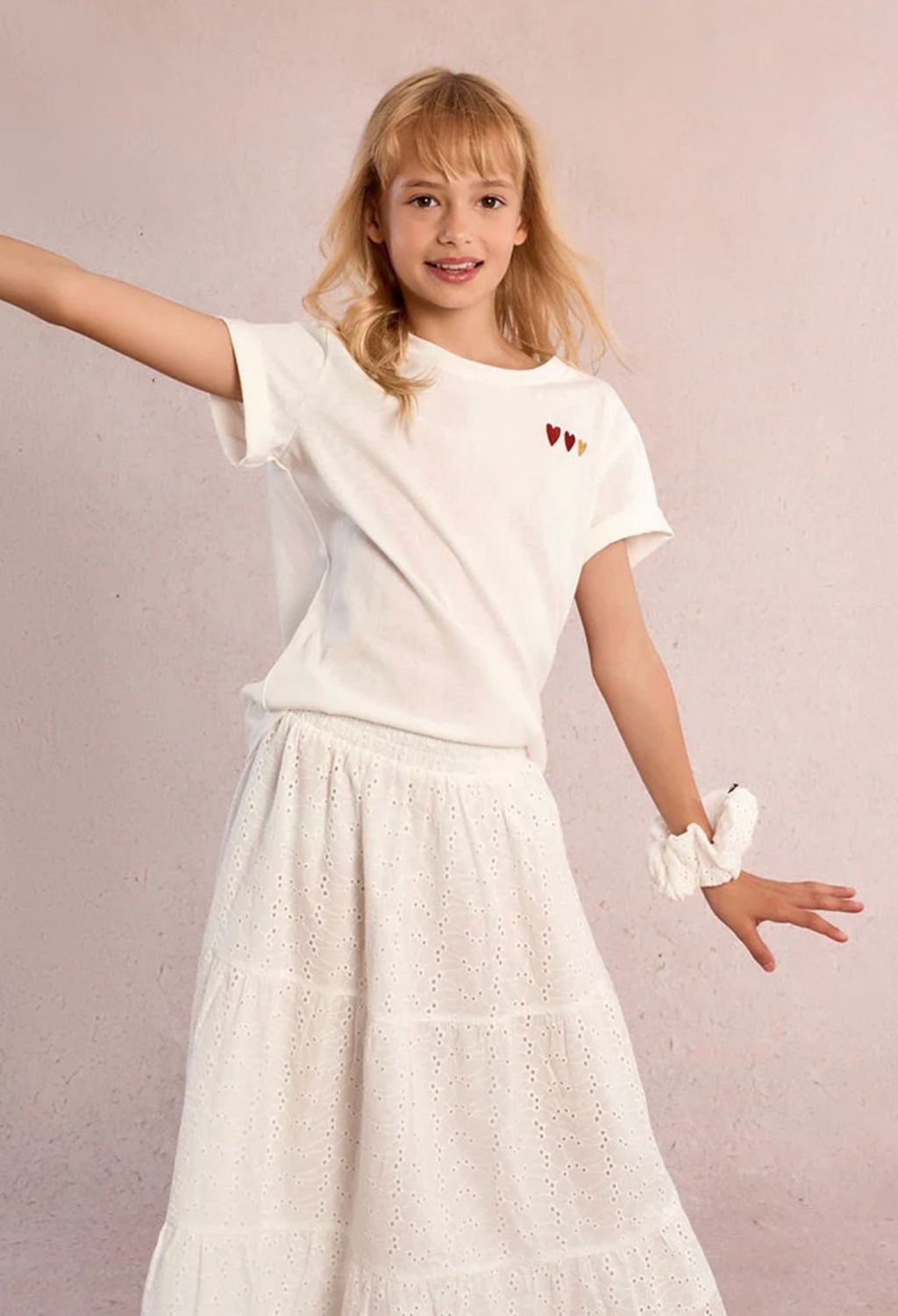 multi heart embroidered tee