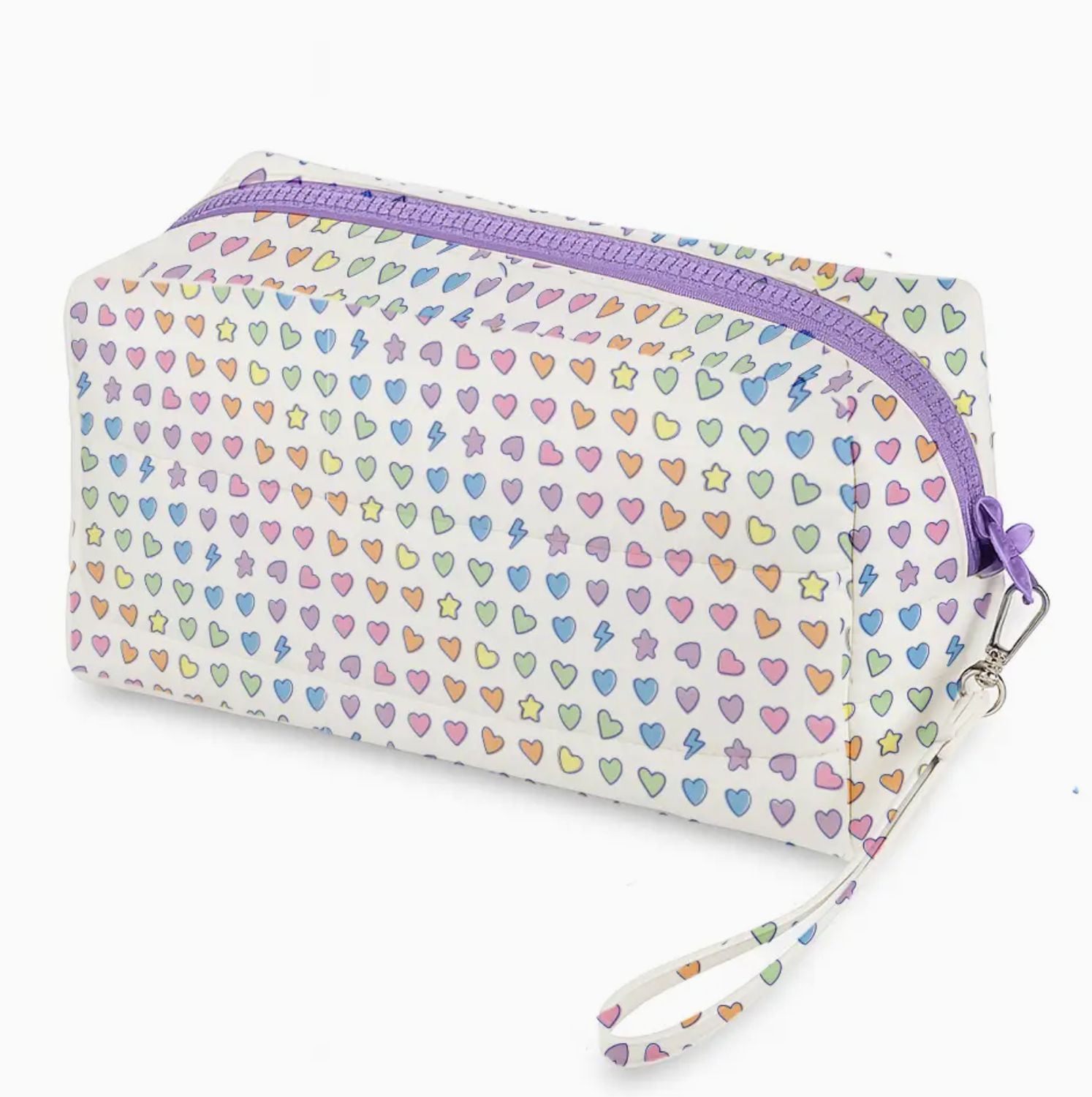 rainbow remix puffer cosmetic bag