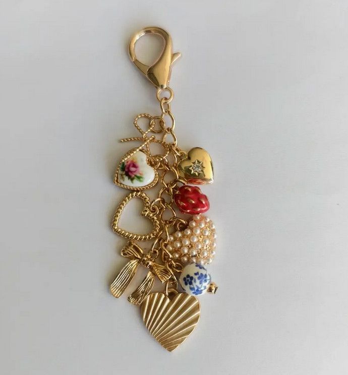 lots of hearts bag charm