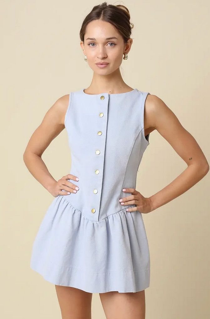 arden button front dress