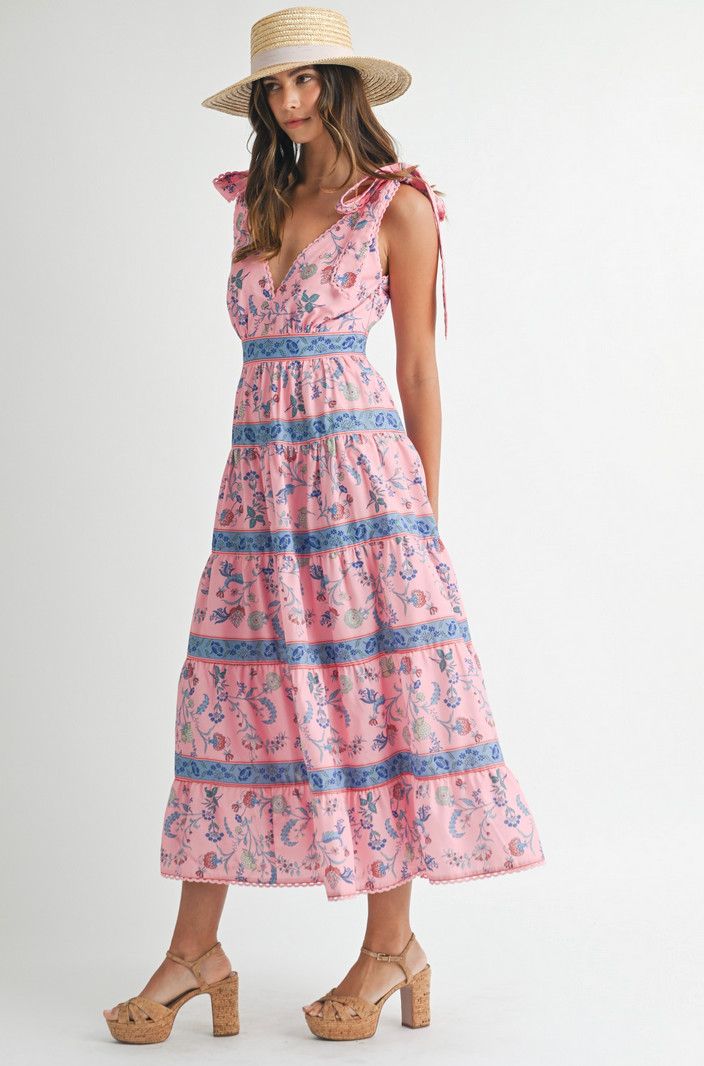 floral tiered maxi dress