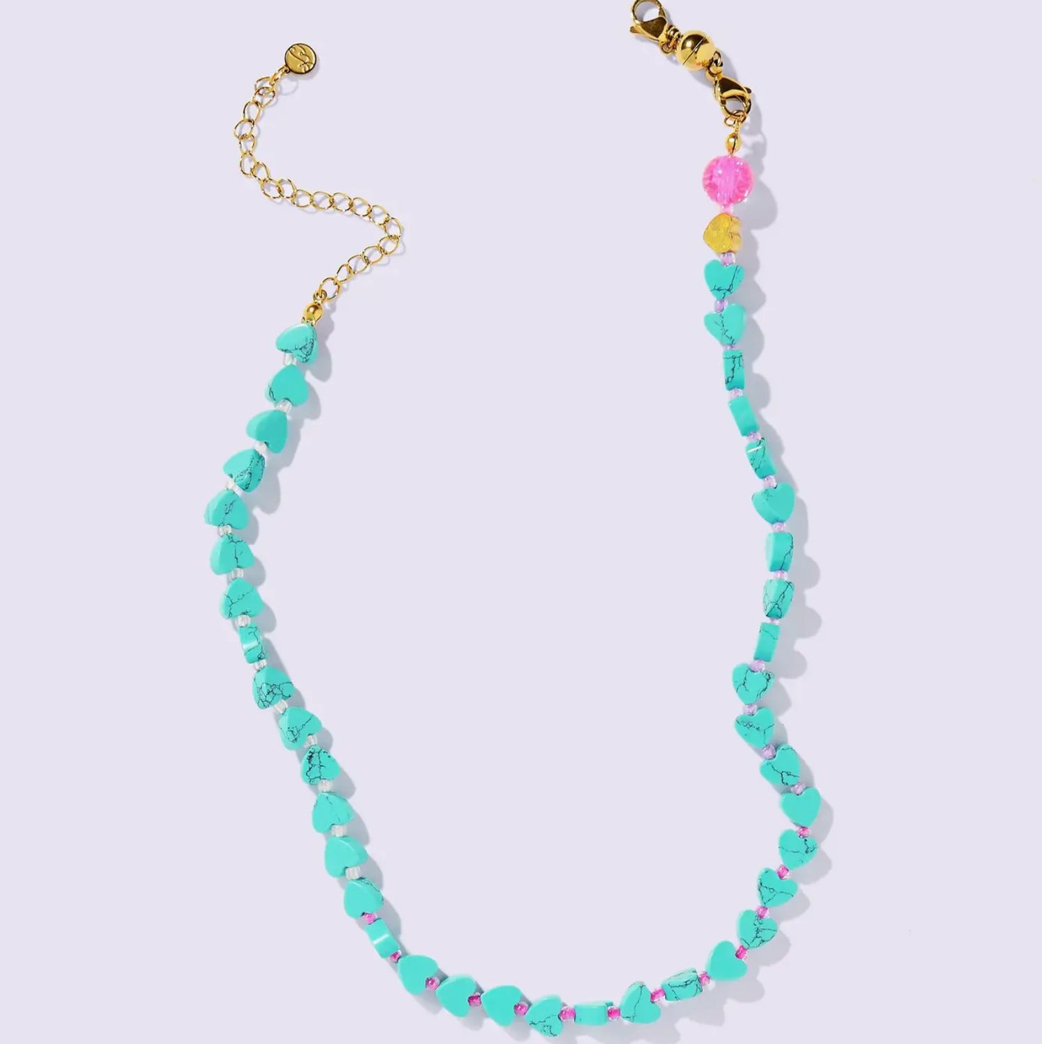 neeley necklace- turquoise hearts