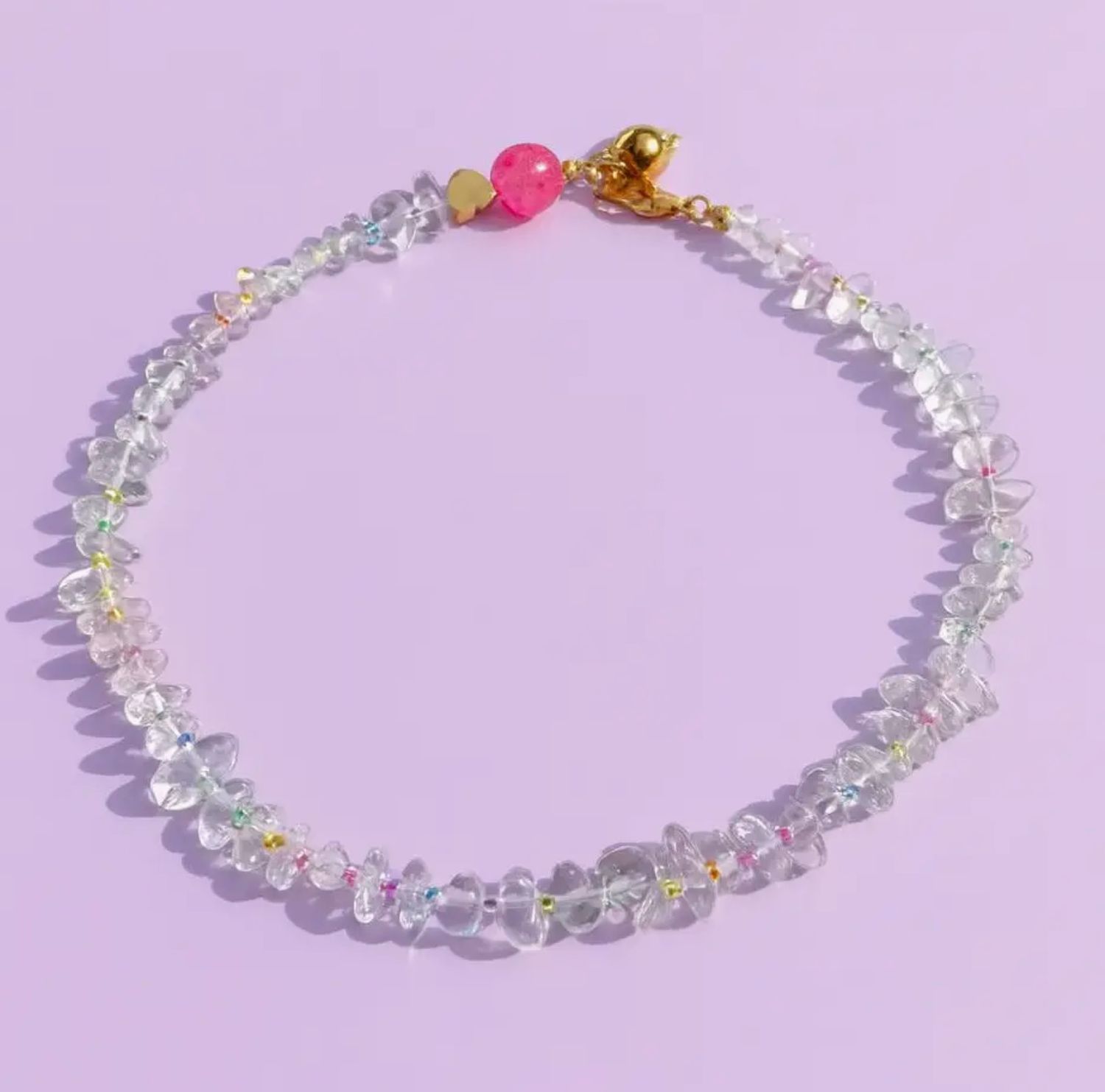 janey necklace- clear rainbow