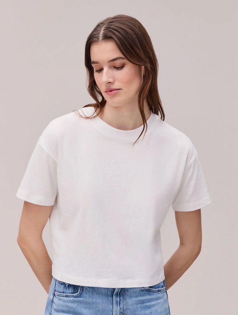 relaxed oversized crop tee