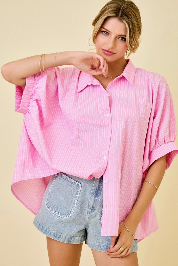 oversized stripe shirt