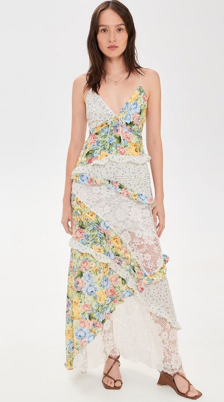 rosalyn maxi dress- yellow/blue